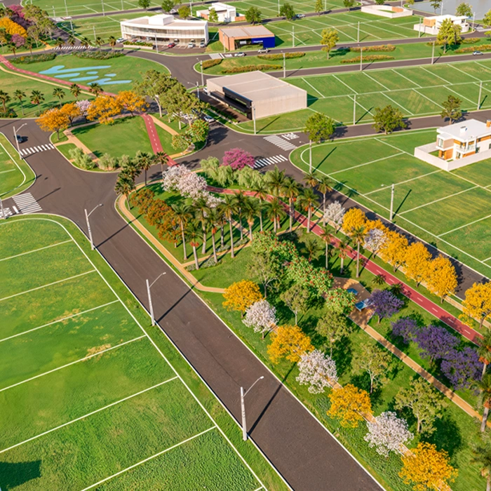 Imagem vista de cima do loteamento Liiv reserva das nações em Loteamento Chadadão do Sul